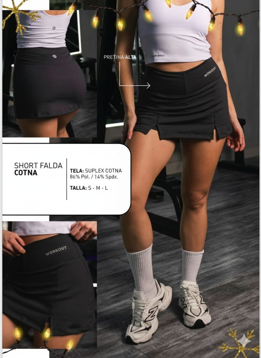 Short Falda Cotna - Colores Varios -