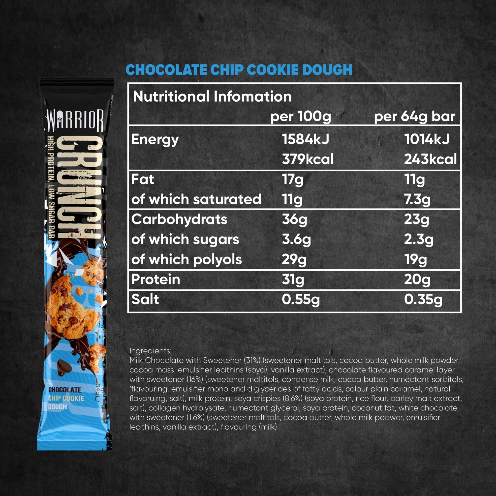 BARRA DE PROTEINA - CRUNCH - X 12 UNIDADES